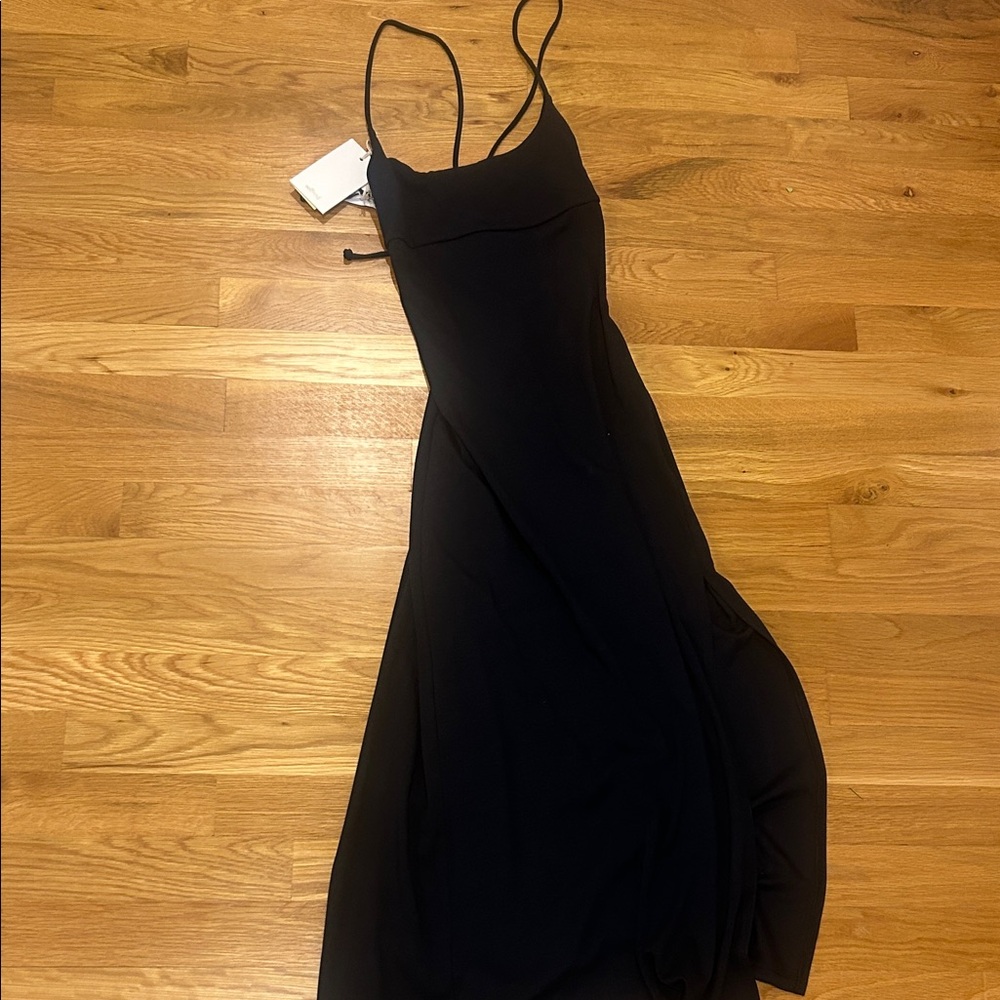Aritzia Wilfred Black Maxi Dress with Spaghetti Straps